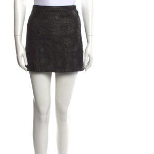 ALICE + OLIVIA Lamb Leather Mini Skirt
